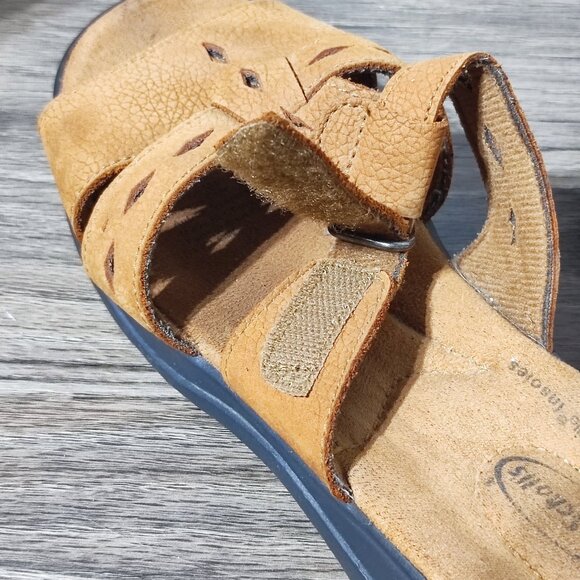 Dr. Scholl's Sandals suede women's size 7 1/2 brown Double Air-pillo insole - Picture 6 of 11